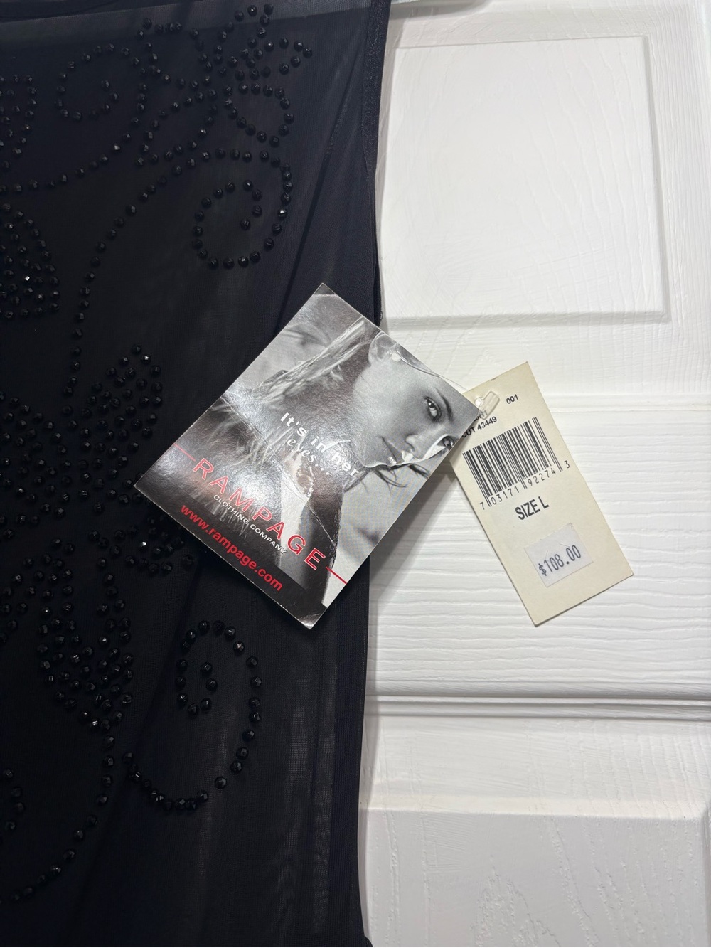 Rampage Black Beaded Sheer Bodice Maxi Dress - Picture 7 of 16